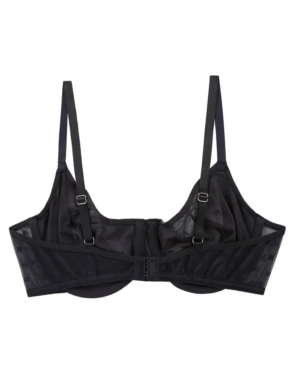DKNY Monogram Mesh Unlined Demi Bra Black 34A